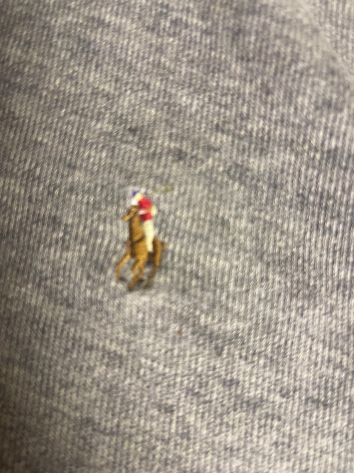 Authentic Polo Ralph Lauren Estate Rib Quarter-Zip Sweater – Heather Grey (Size Large) - Vint Drop