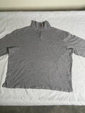 Authentic Polo Ralph Lauren Estate Rib Quarter-Zip Sweater – Heather Grey (Size Large) - Vint Drop