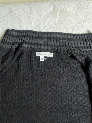 Calvin Klein Vintage Full-Zip Cable Knit Cardigan Sweater Black S - Vint Drop