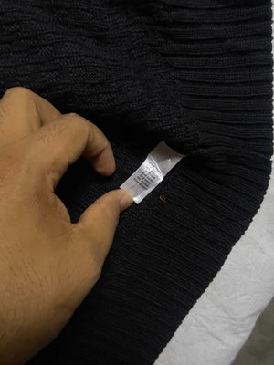 Calvin Klein Vintage Full-Zip Cable Knit Cardigan Sweater Black S - Vint Drop