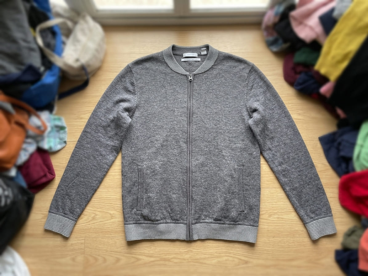 Calvin Klein Vintage Grey Zip Knit Jacket – Unisex - Vint Drop