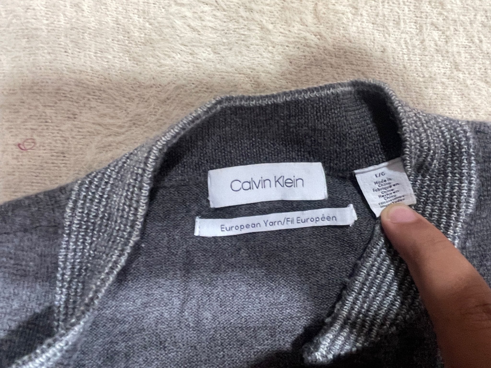 Calvin Klein Vintage Grey Zip Knit Jacket – Unisex - Vint Drop
