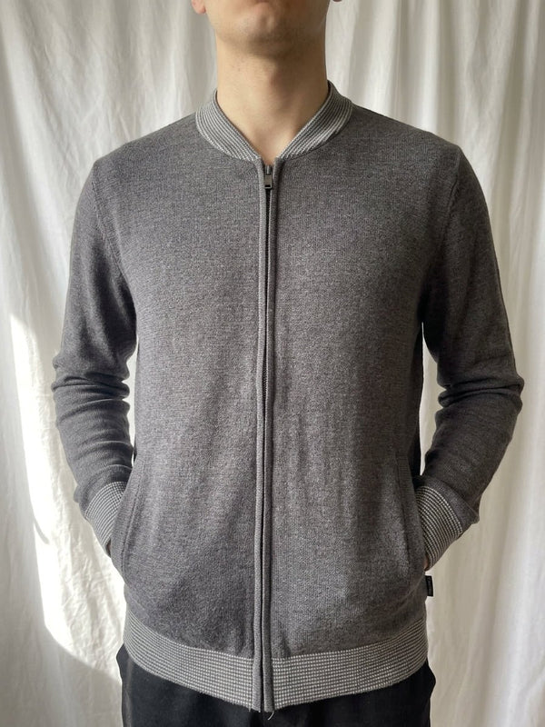 Calvin Klein Vintage Grey Zip Knit Jacket – Unisex
