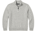 CHAPS Men's Quarter-Zip Knit Pullover Sweater – Heather Light Grey (Size L) - Vint Drop