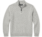 CHAPS Men's Quarter-Zip Knit Pullover Sweater – Heather Light Grey (Size L) - Vint Drop