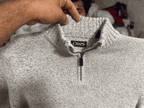 CHAPS Men's Quarter-Zip Knit Pullover Sweater – Heather Light Grey (Size L) - Vint Drop