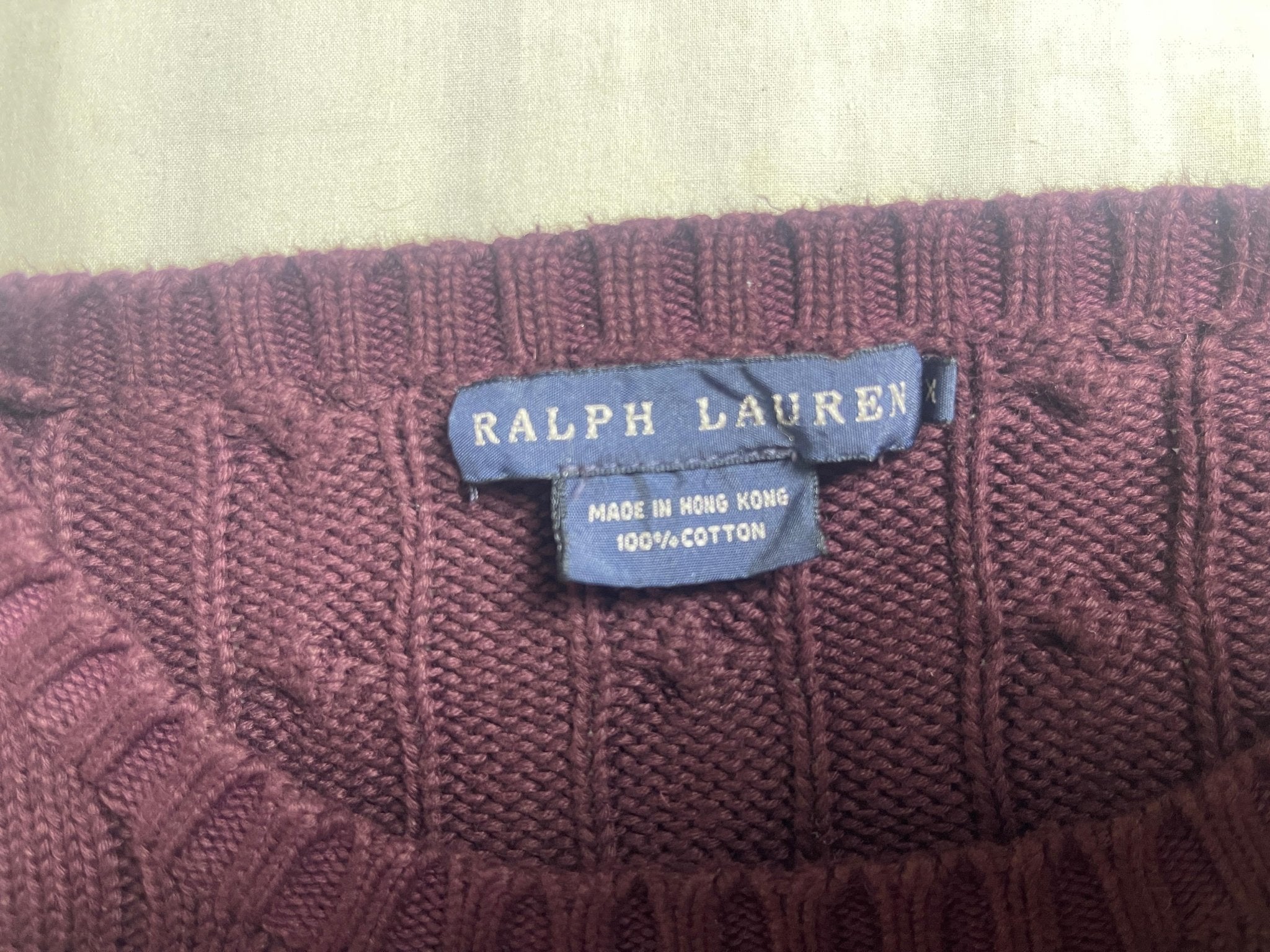 Men’s Premium Cable-Knit Crewneck Jumper – Burgundy / Maroon - Vint Drop
