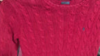 Vintage Polo Ralph Lauren Red Cable-Knit Crewneck Sweater - Size L