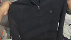 Vintage Chaps Ralph Lauren Quarter-Zip Sweater - Black Textured Knit Jumper (XL)