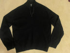 Vintage Calvin Klein Black Ribbed Quarter-Zip Sweater - Size XXL - Vint Drop