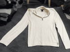 Vintage Calvin Klein Jeans Quarter-Zip Knit Sweater - Cream / Off-White (Size L) - Vint Drop