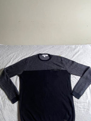 Vintage Calvin Klein Two-Tone Patterned Crewneck Knit Jumper - Vint Drop