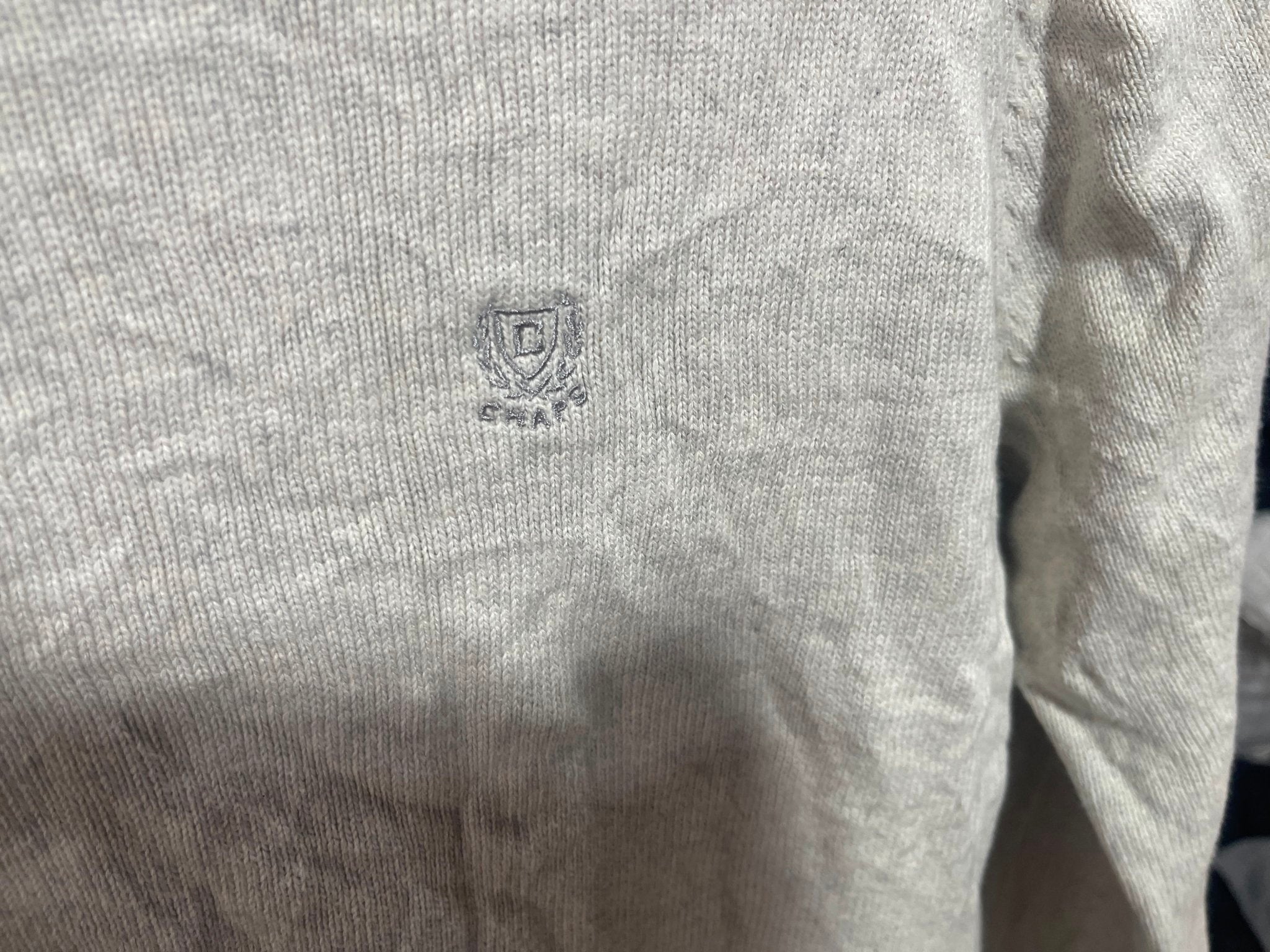 Vintage CHAPS Knit Crewneck Sweater – Light Grey - Vint Drop
