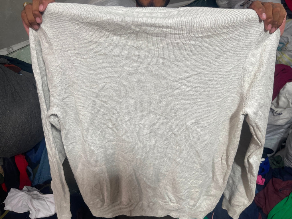 Vintage CHAPS Knit Crewneck Sweater – Light Grey - Vint Drop
