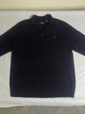 Vintage Chaps Ralph Lauren Quarter-Zip Sweater - Black Textured Knit Jumper (XL) - Vint Drop