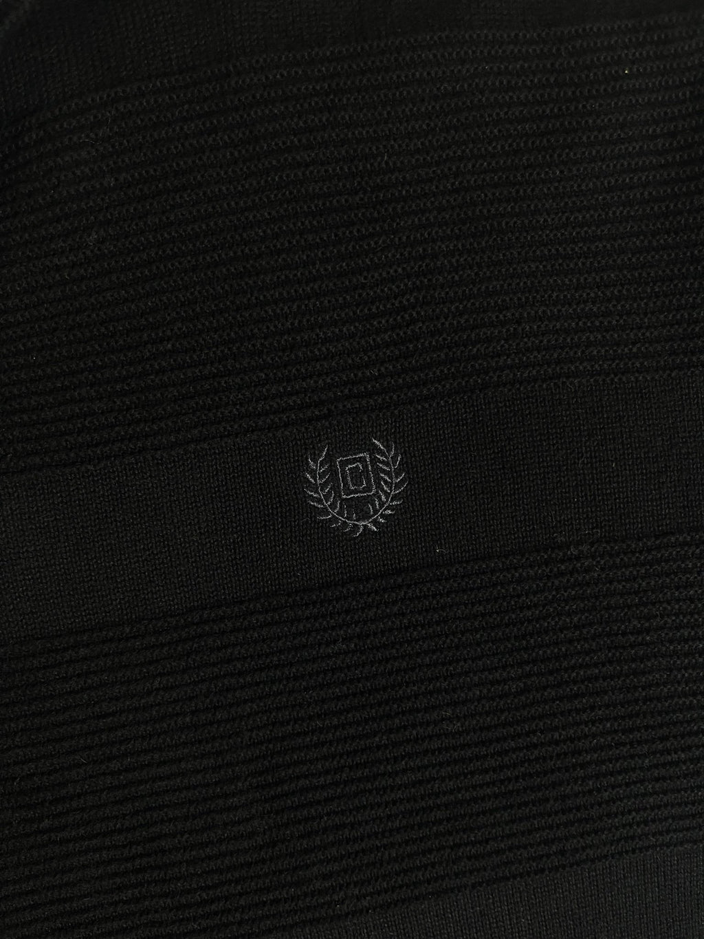 Vintage Chaps Ralph Lauren Quarter-Zip Sweater - Black Textured Knit Jumper (XL) - Vint Drop