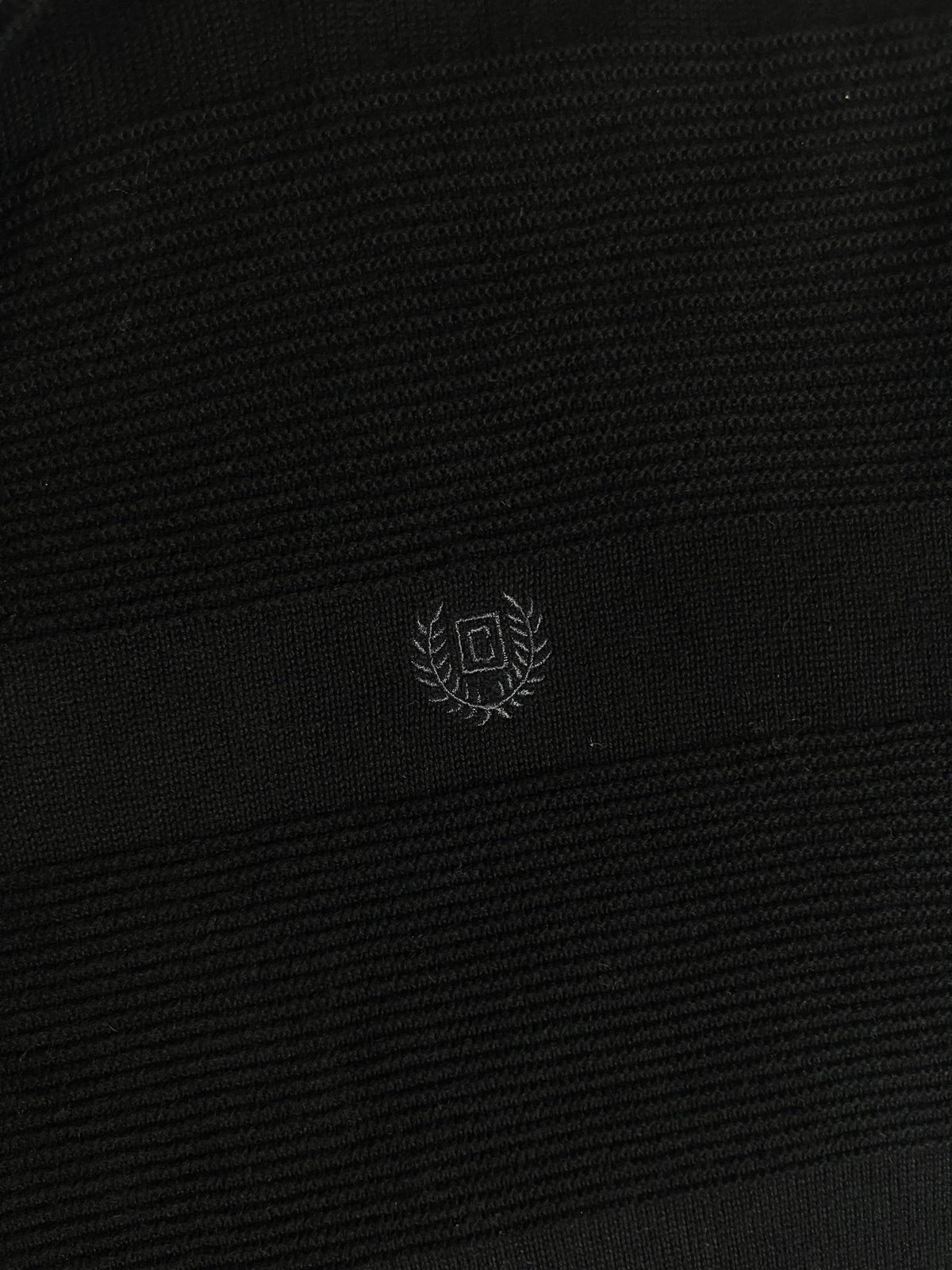 Vintage Chaps Ralph Lauren Quarter-Zip Sweater - Black Textured Knit Jumper (XL) - Vint Drop