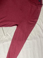Vintage Nautica V-Neck Knit Jumper - Maroon / Heathered Red (Size XL) - Vint Drop