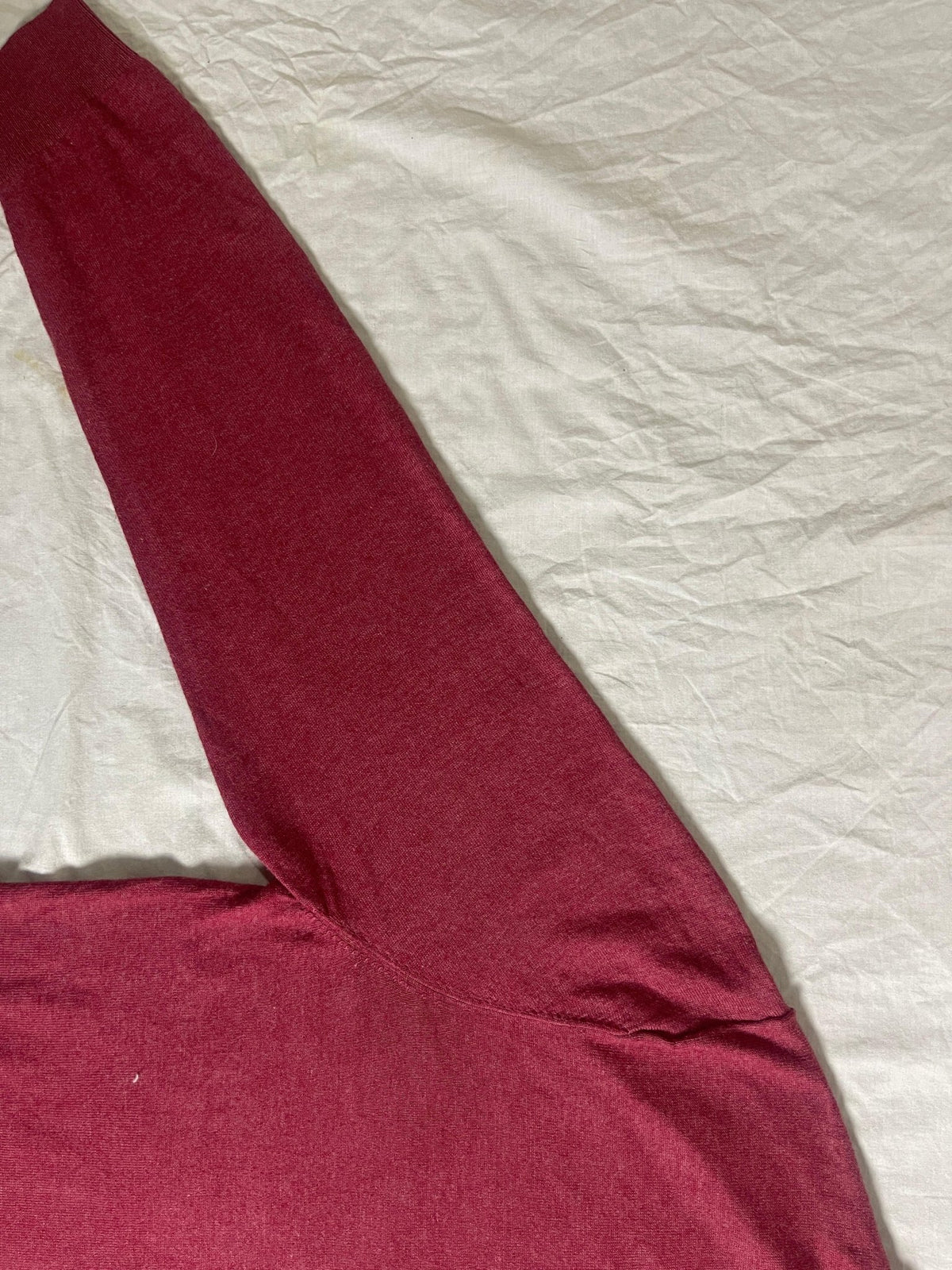 Vintage Nautica V-Neck Knit Jumper - Maroon / Heathered Red (Size XL) - Vint Drop