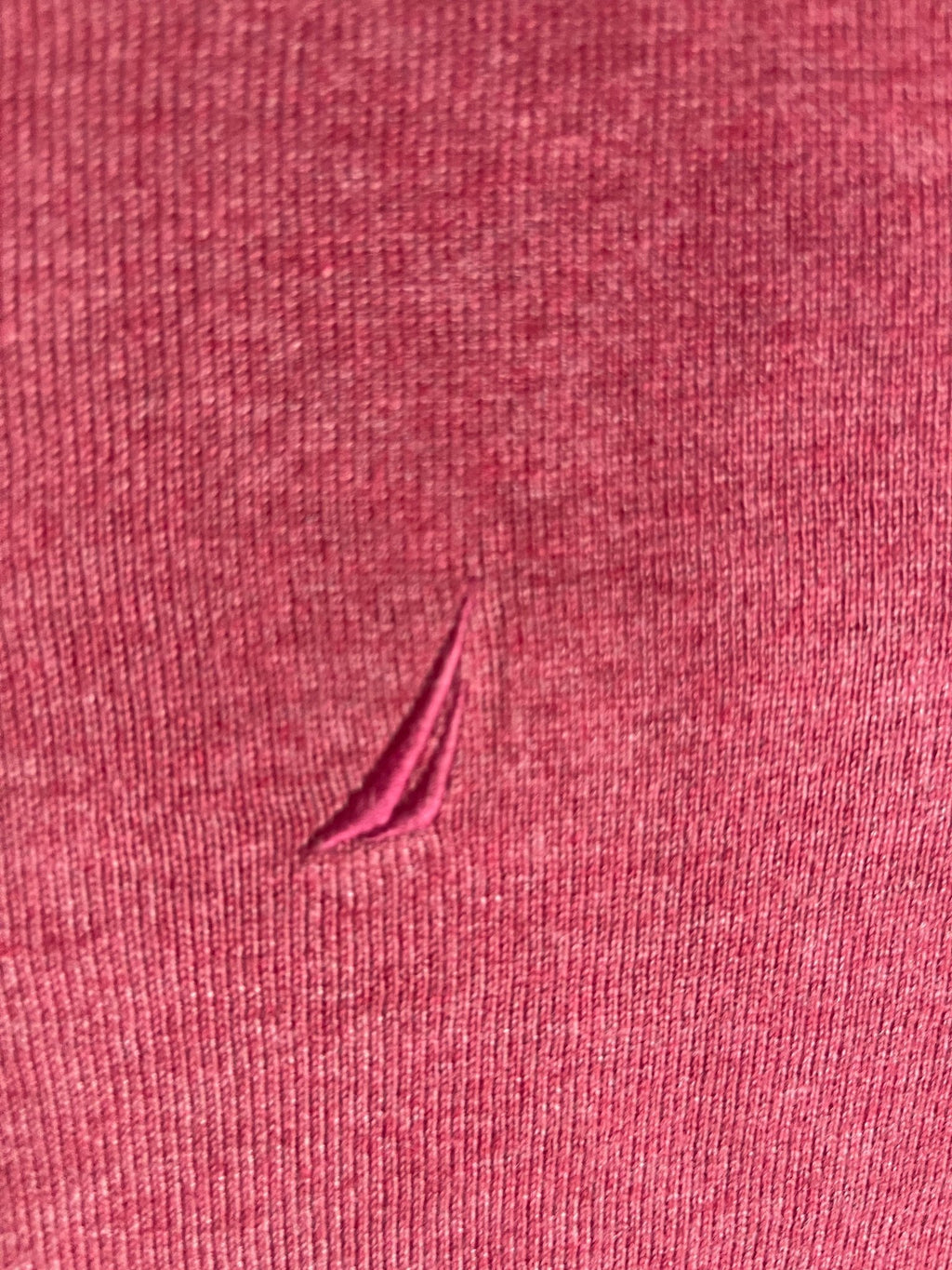 Vintage Nautica V-Neck Knit Jumper - Maroon / Heathered Red (Size XL) - Vint Drop