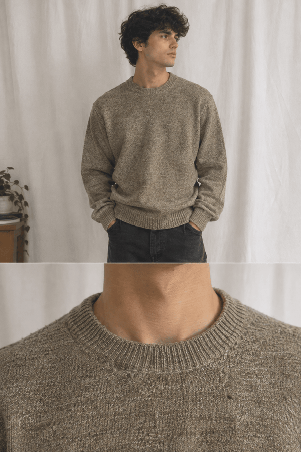 Vintage Nautica V-Neck Knit Jumper - Oatmeal Beige (Size XL)