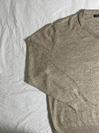 Vintage Nautica V-Neck Knit Jumper - Oatmeal Beige (Size XL) - Vint Drop