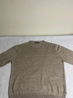 Vintage Nautica V-Neck Knit Jumper - Oatmeal Beige (Size XL) - Vint Drop