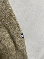 Vintage Nautica V-Neck Knit Jumper - Oatmeal Beige (Size XL) - Vint Drop
