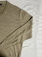 Vintage Nautica V-Neck Knit Jumper - Oatmeal Beige (Size XL) - Vint Drop