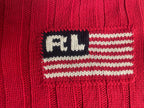 Vintage Polo Jeans Co. Ralph Lauren American Flag Heavy Knit Sweater – Red (Size Small) - Vint Drop